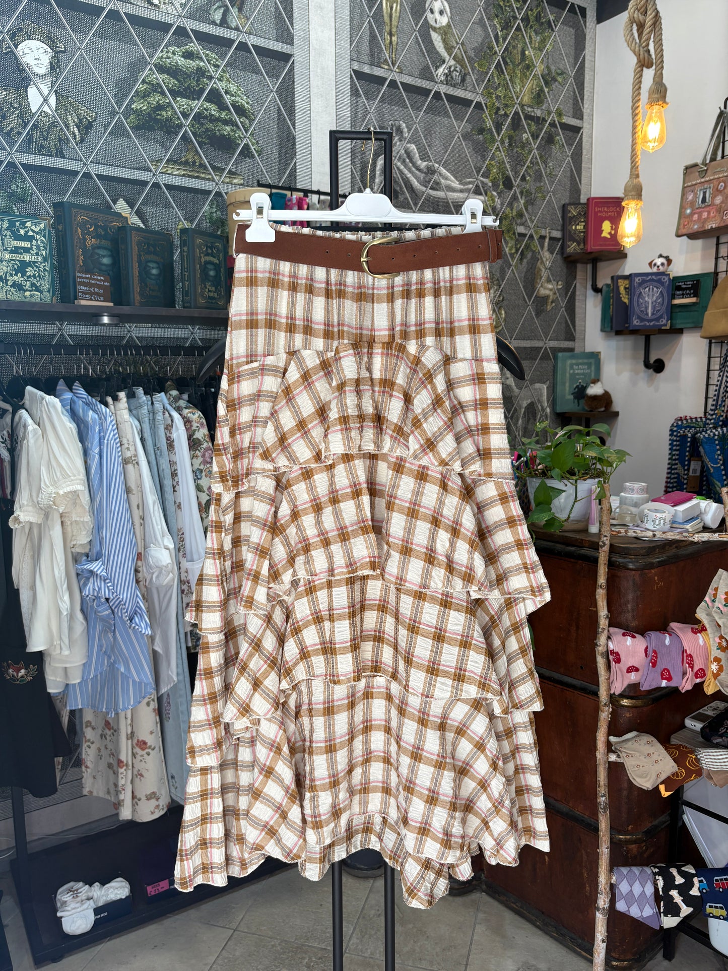 Gonna Maxi "Ruffle Check" in 2 colori