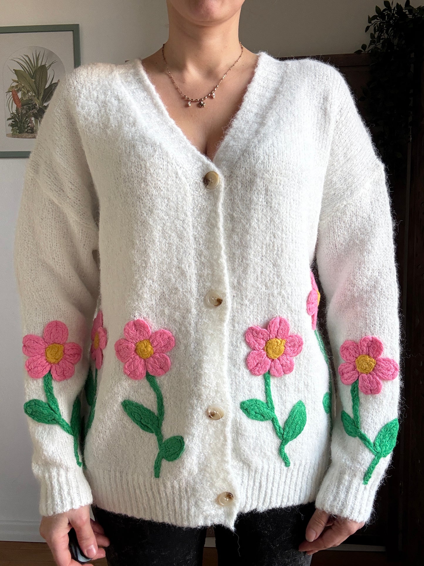 Cardigan Oversize "Blooming Garden"