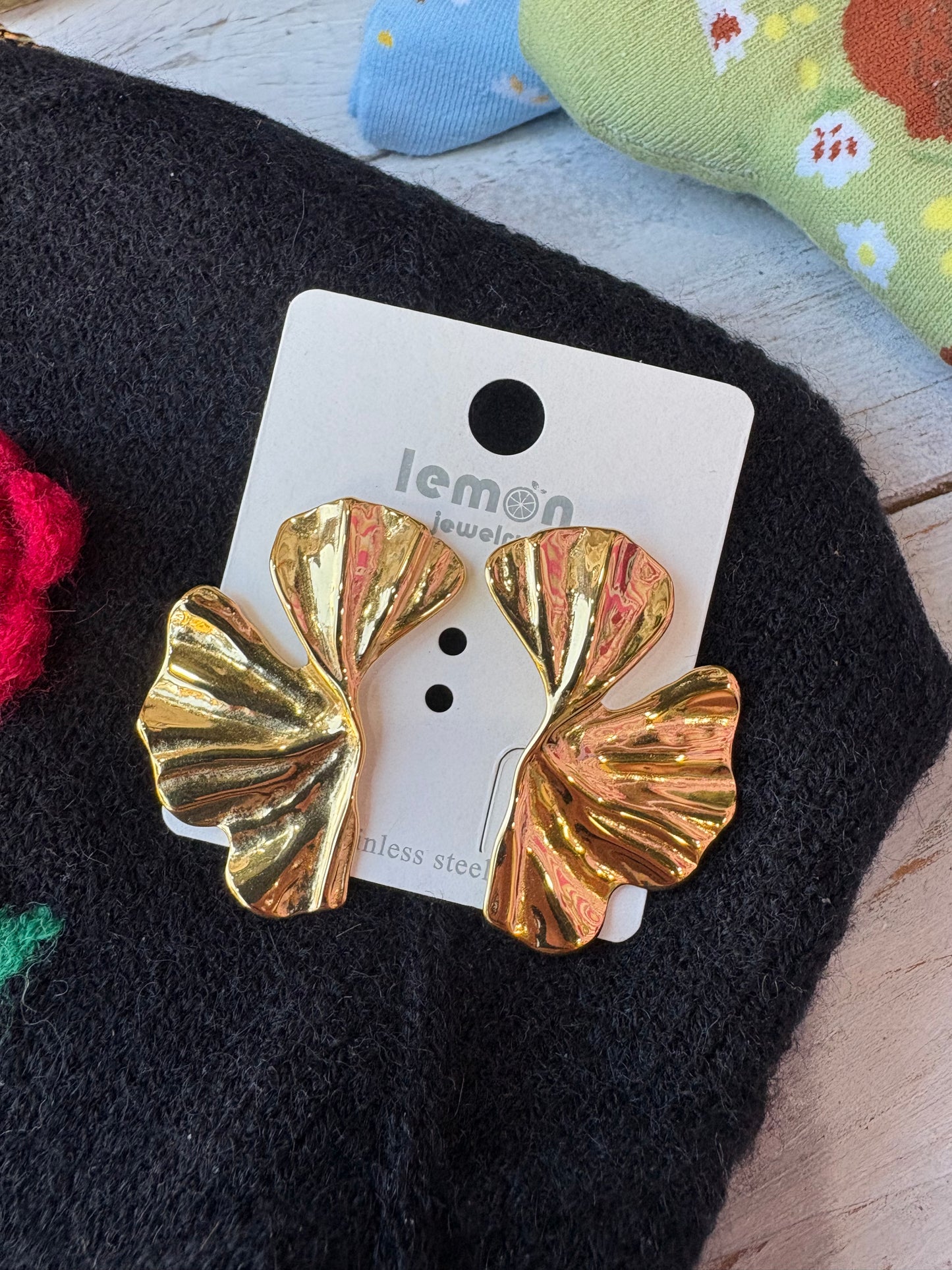 Orecchini petalo fiore in acciaio inossidabile - Oro e Argento
