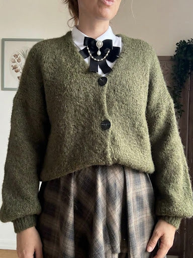 Cardigan donna oversize Rebecca in maglia soffice con scollo a V - In 10 Colori