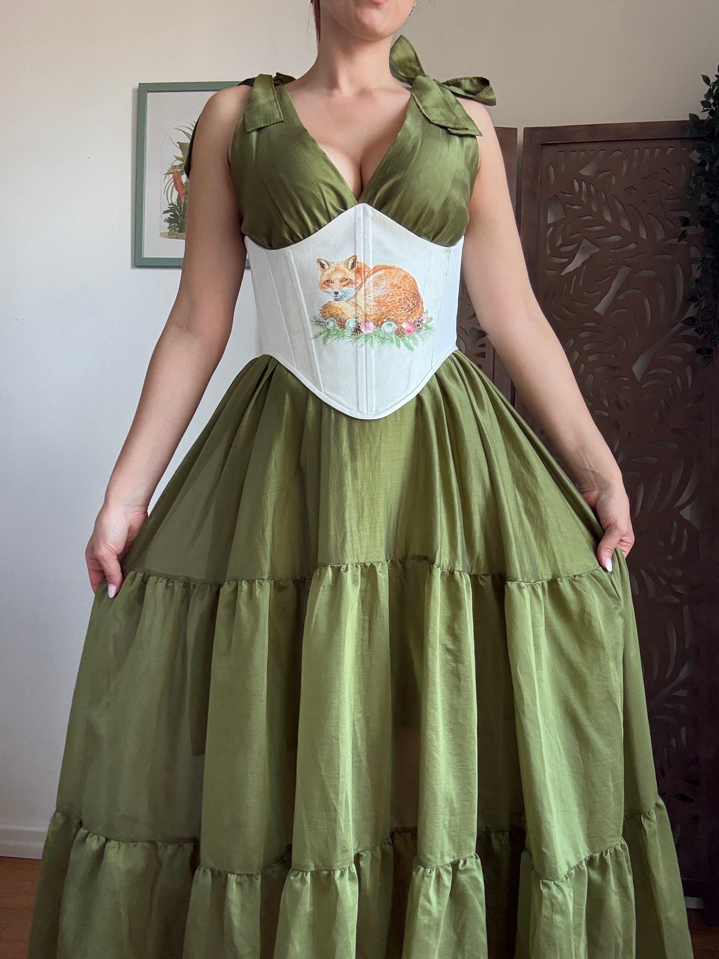 Bustino a Corsetto sottoseno Artigianale “The Enchanted Forest” - Sleepy Fox