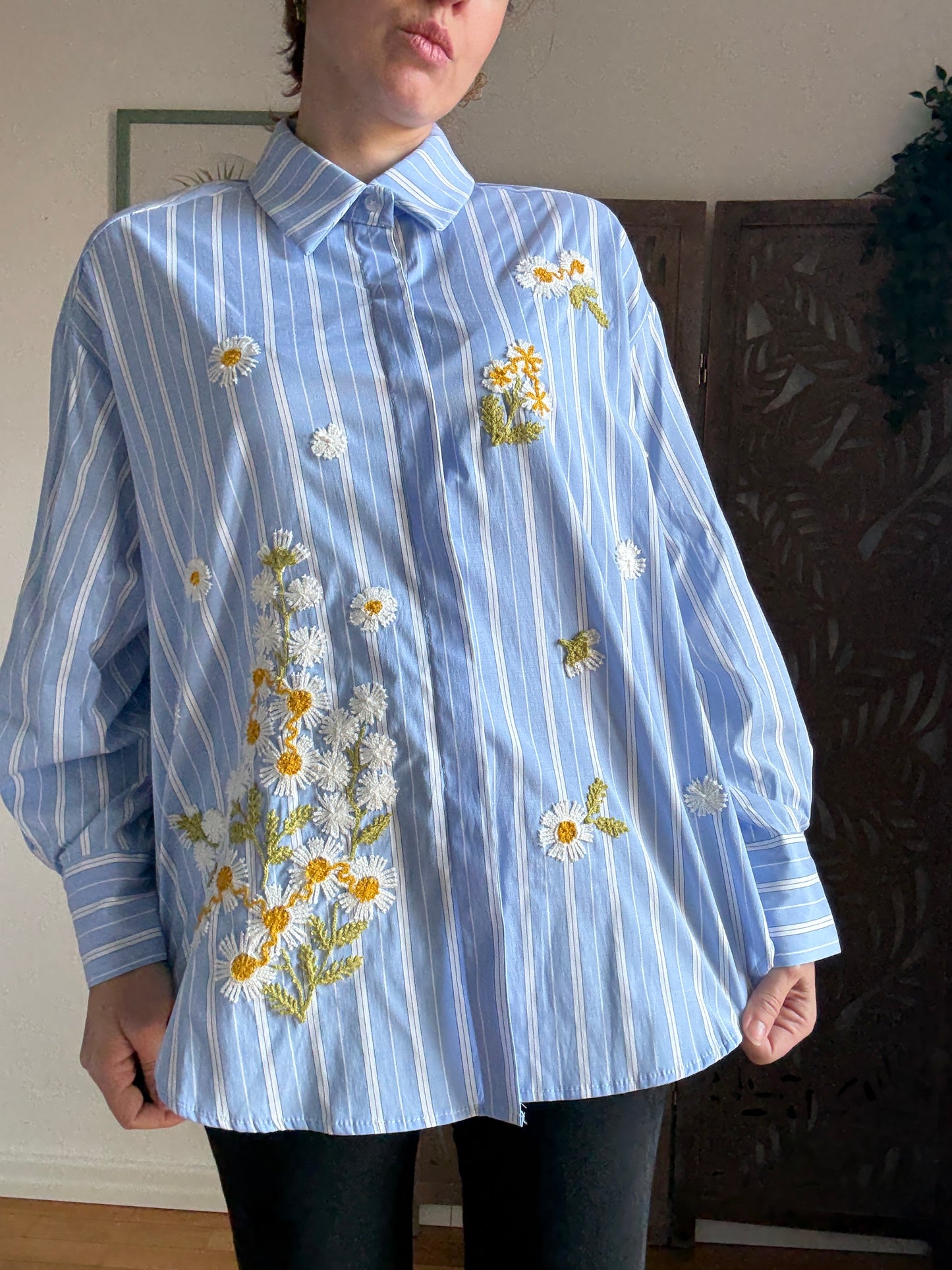 Camicia Oversize Daisy Dream in 100% Cotone