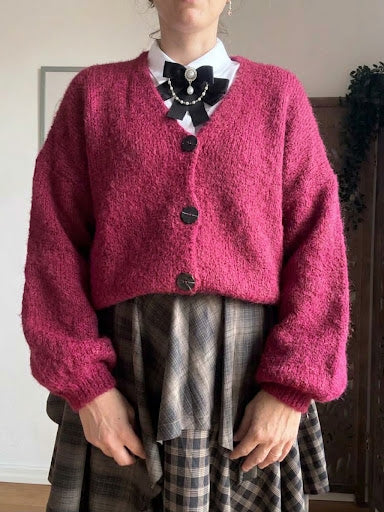 Cardigan donna oversize Rebecca in maglia soffice con scollo a V - In 10 Colori