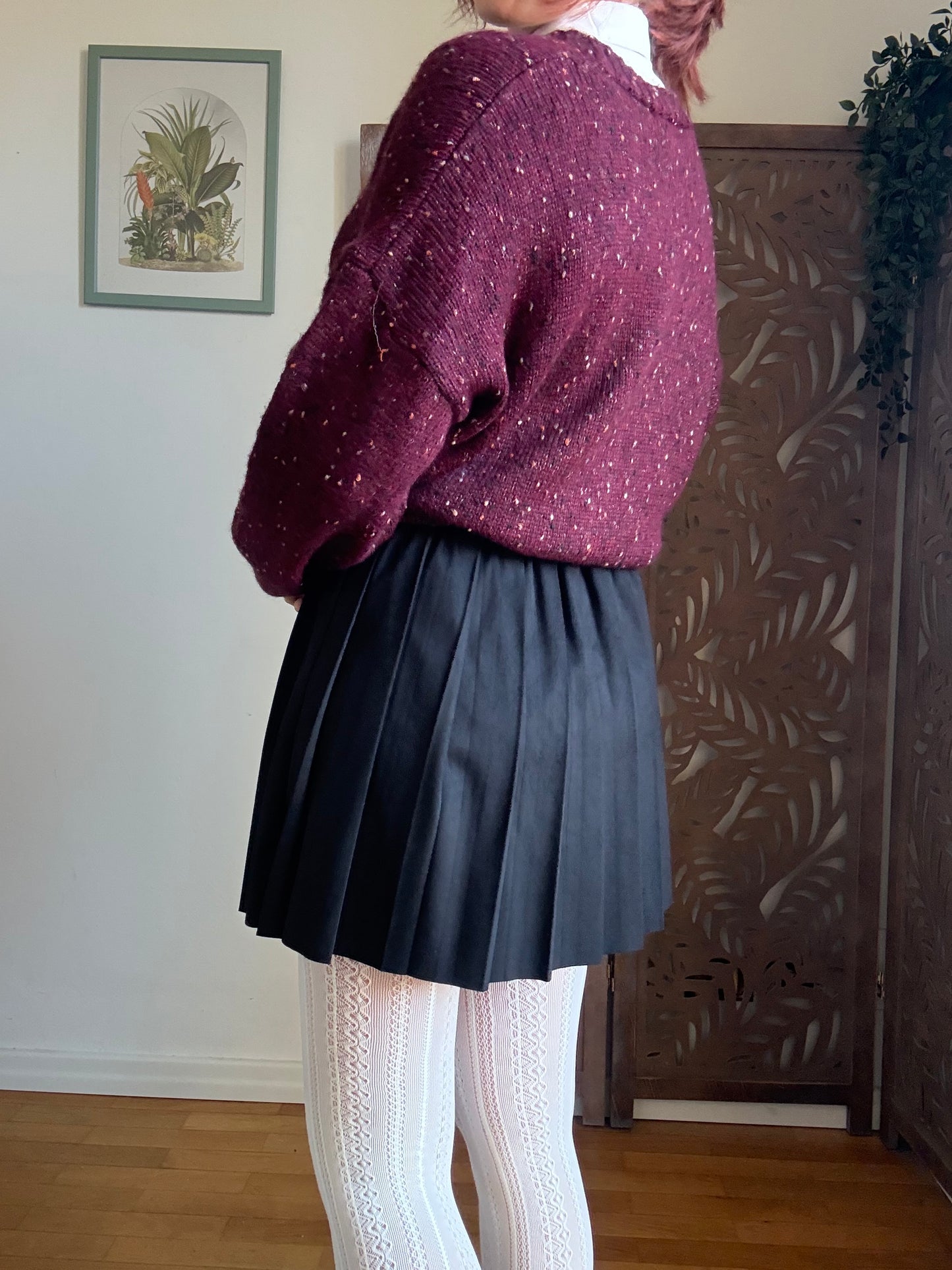 Minigonna scamosciata College a pieghe plissè in 2 colori -  Marrone e Nero