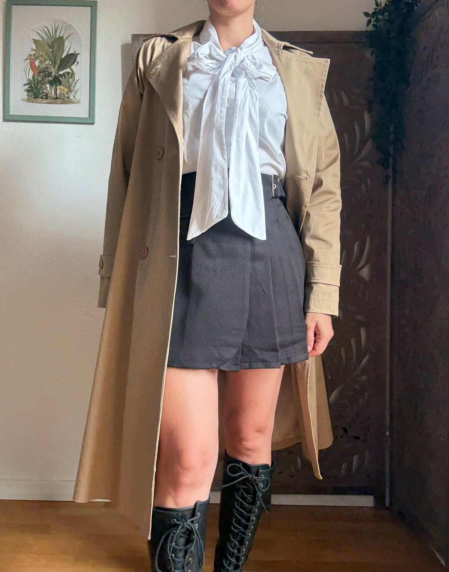 Trench lungo doppiopetto camel Kikisix