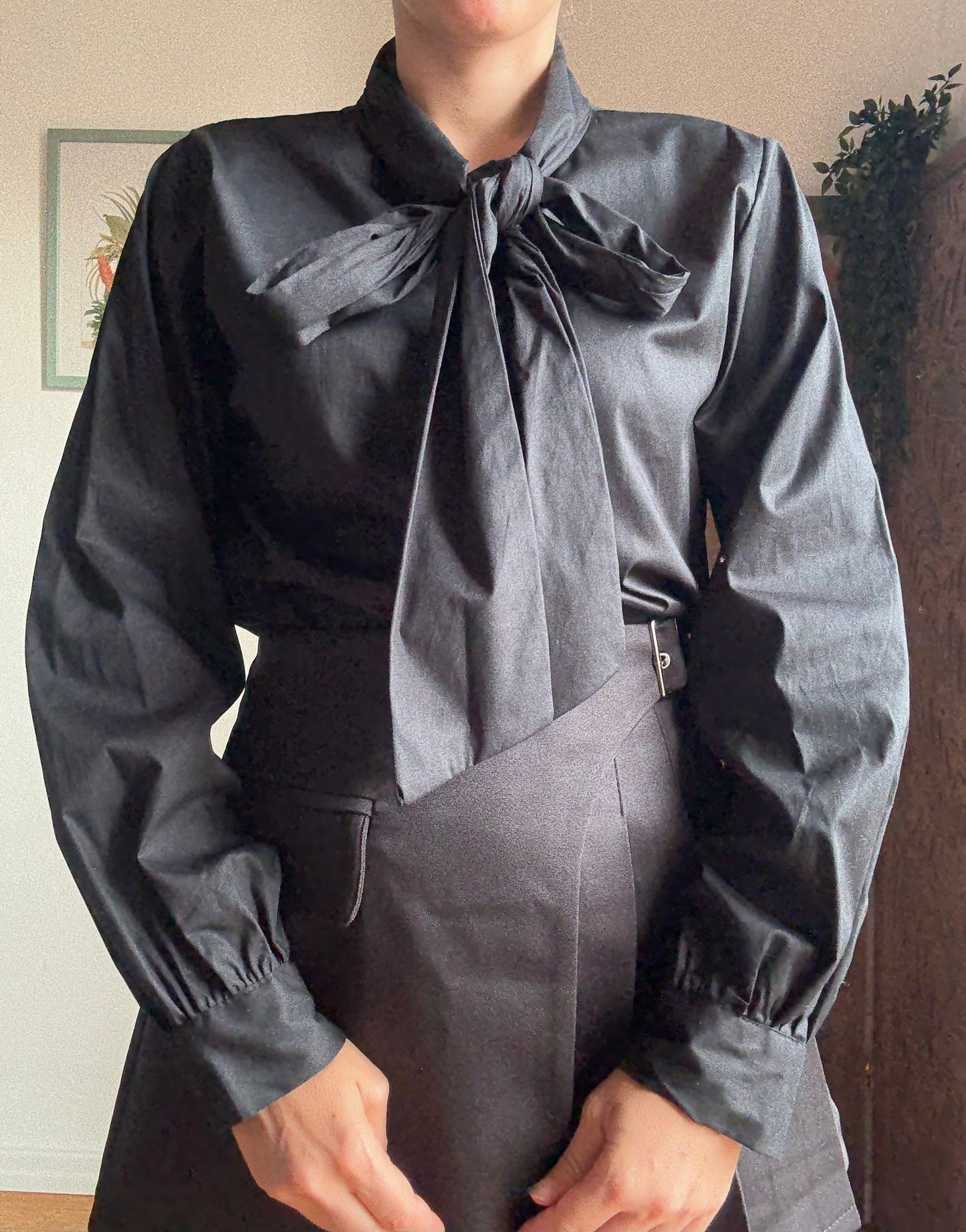 Camicetta Ribbon con fiocco nera