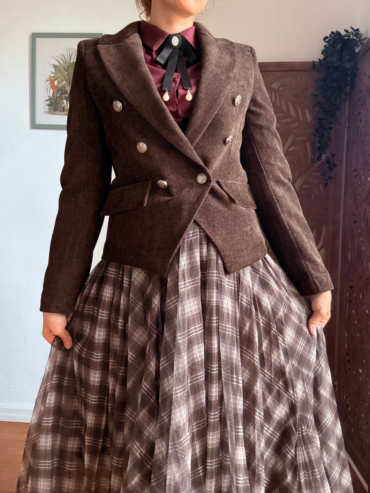 Blazer Biblioteca d’Autunno in velluto color moka