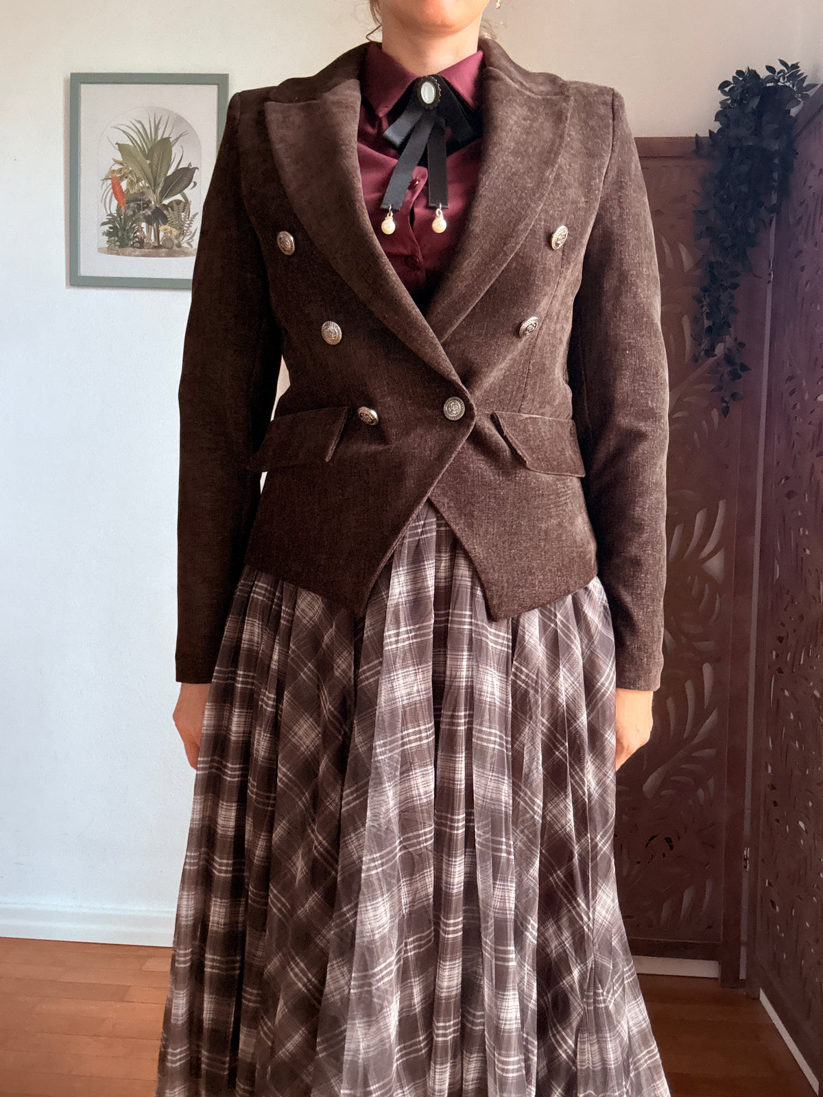 Blazer Biblioteca d’Autunno in velluto color moka