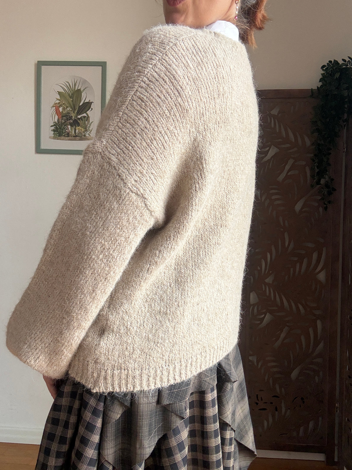 Cardigan donna oversize Rebecca in maglia soffice con scollo a V - In 10 Colori