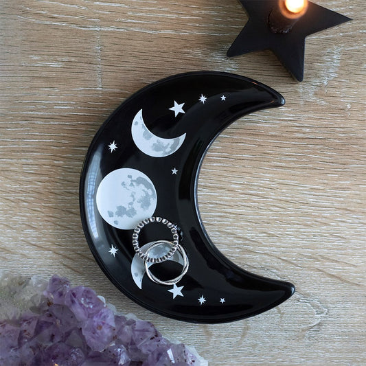 PREORDINE (In arrivo dal 3 agosto) Piattino Portaoggetti Mezzaluna – Piatto Portagioie Stile Gothic & Triple Moon