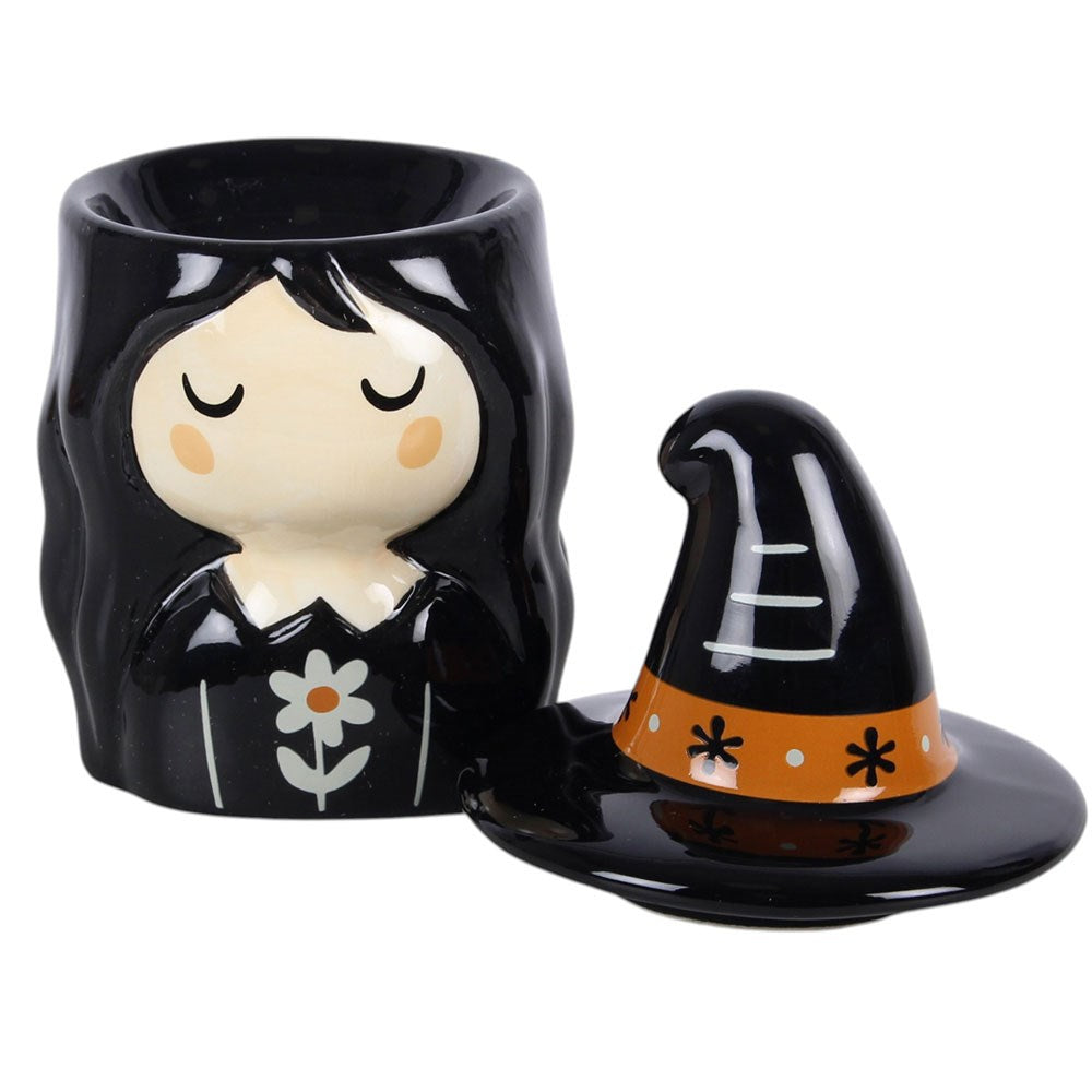PREORDINE (Disponibile dal 3 agosto) Bruciatore per Olii Essenziali a Forma di Strega Folk – Diffusore in Ceramica
