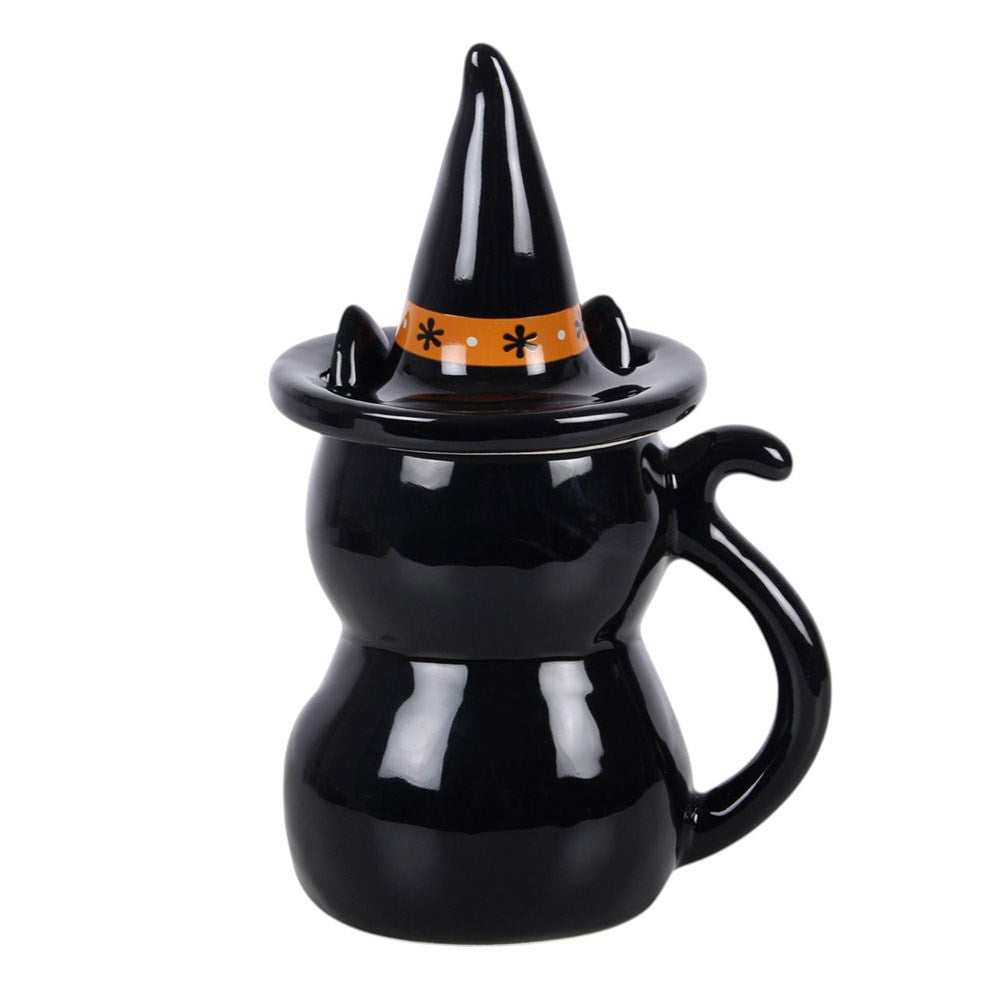 Tazza con Coperchio Gatto Nero – "Frightful Folk" Black Cat Lidded Mug