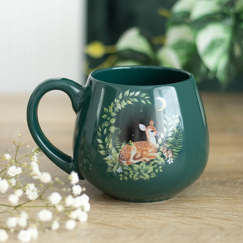 Tazza Tonda in Ceramica "Green Fawn" – Collezione Fawn and Friends