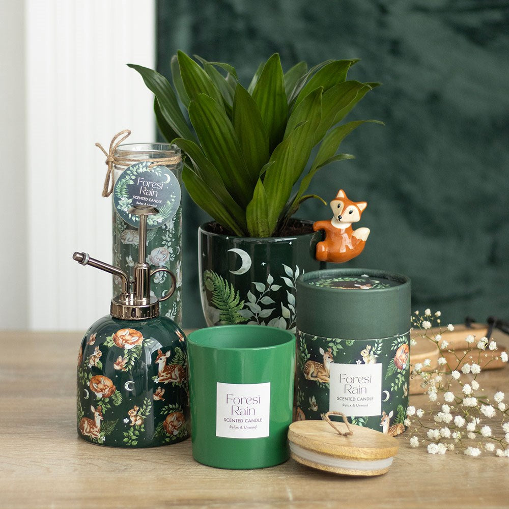 Vaso da Fiori in Ceramica "Green Forest" con Volpe 3D – Collezione Fawn and Friends