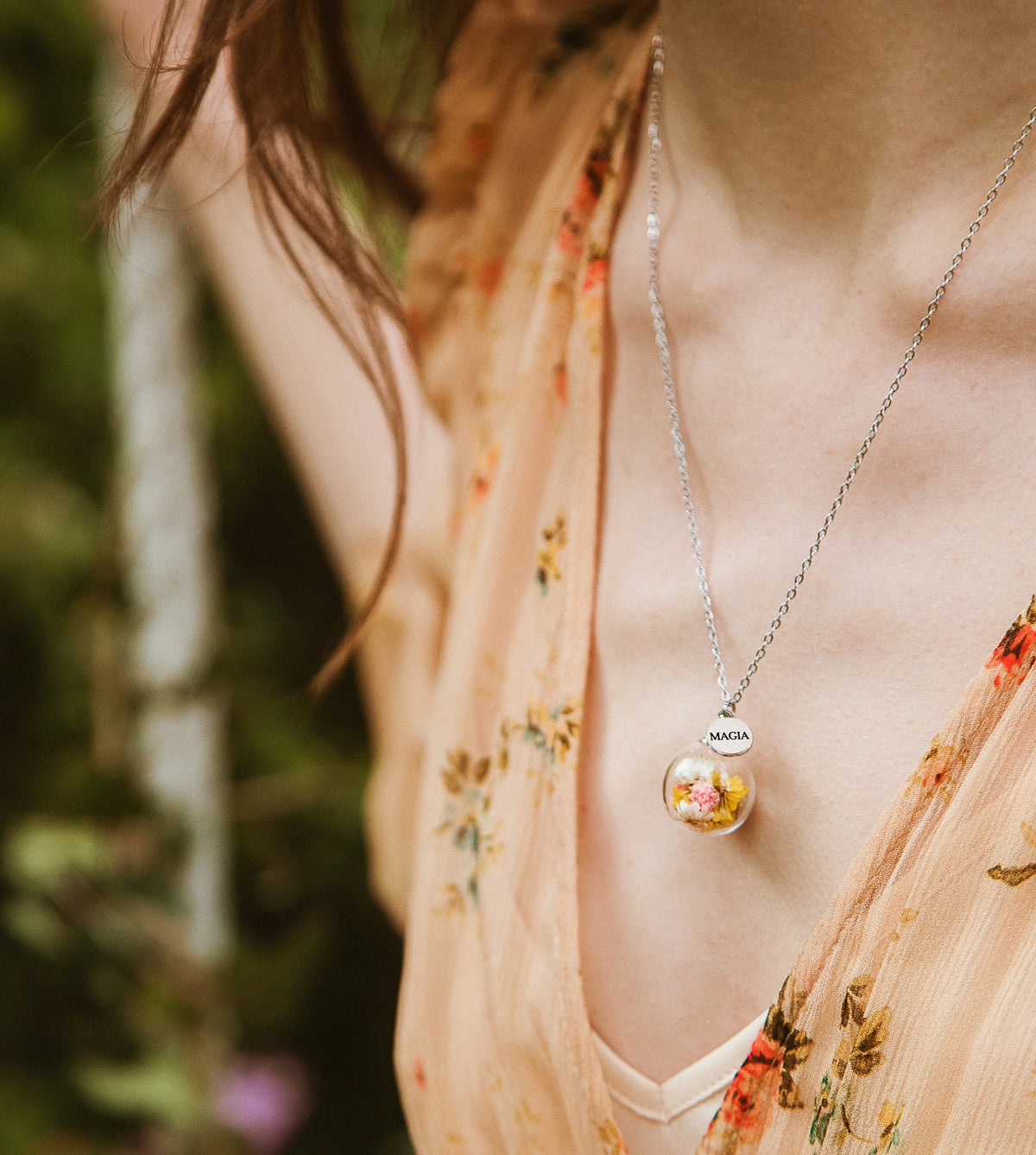 Collana della magia con veri Fiori di campo