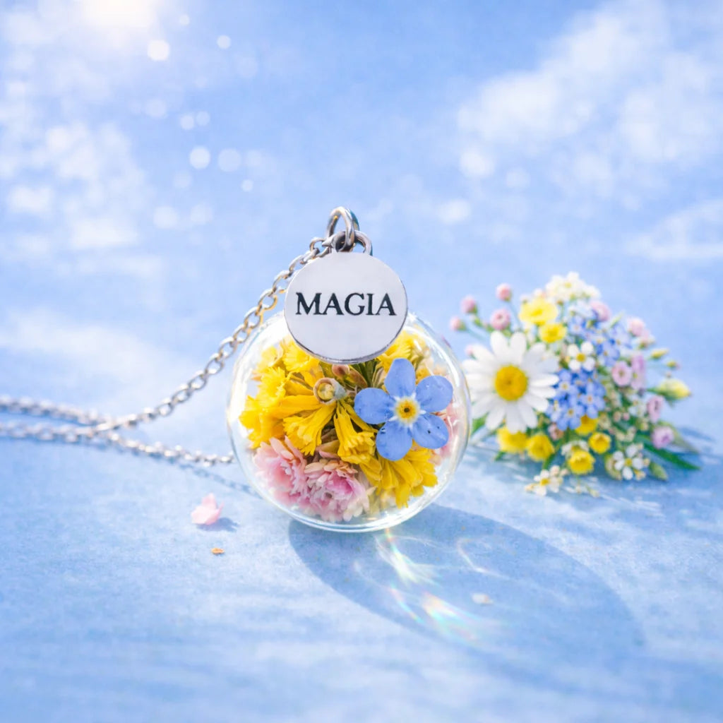 Collana della magia con veri Fiori di campo
