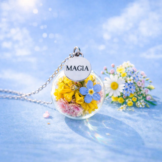 Collana della magia con veri Fiori di campo