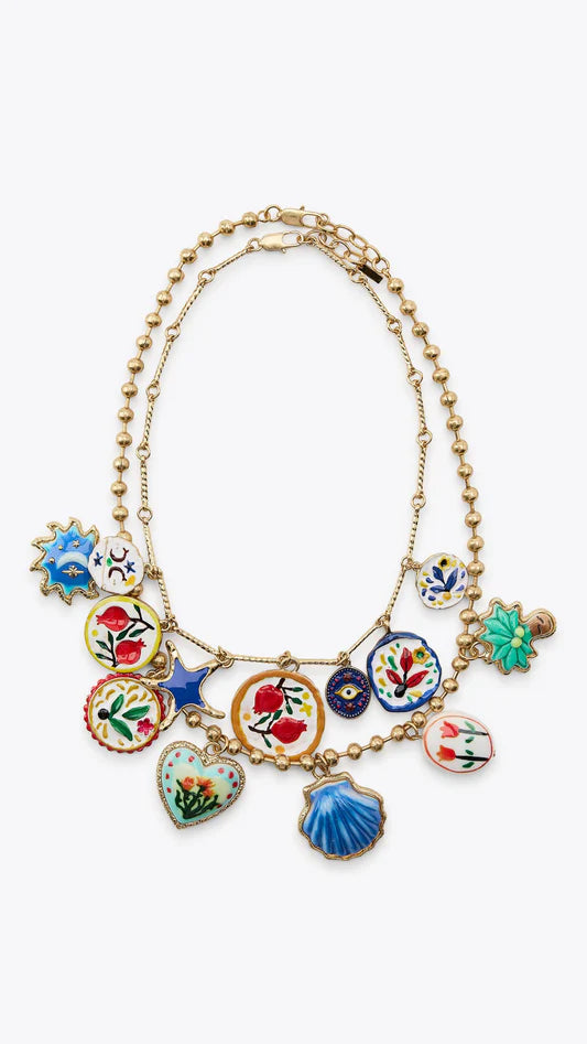 Collana a doppio giro con charms