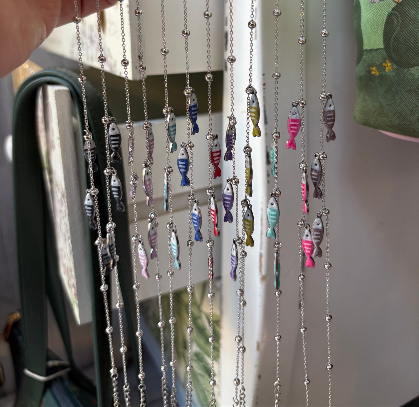 Cavigliera "Summer Breeze" in Acciaio Inox con Pesciolini Smaltati - Argento
