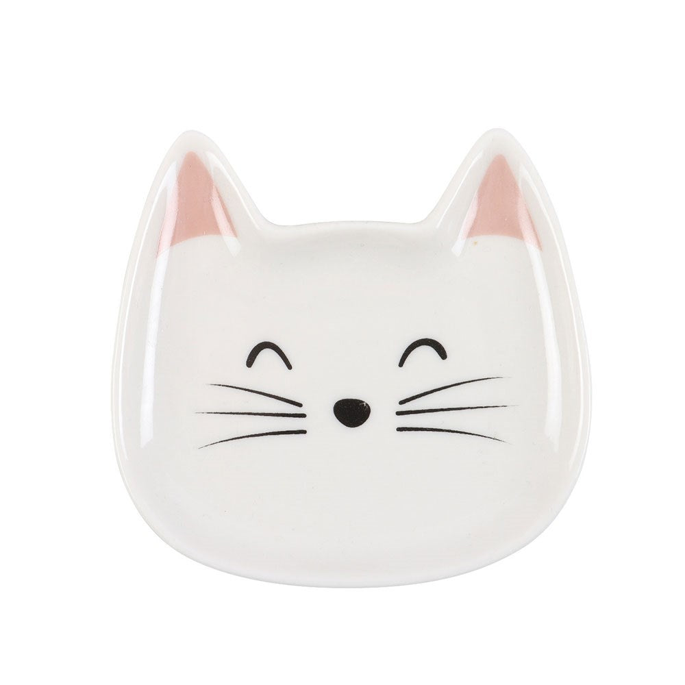PREORDINE (In arrivo dal 3 agosto) Piattino Portaoggetti White Cat Face – Svuotatasche a Forma di Muso di Gatto Bianco