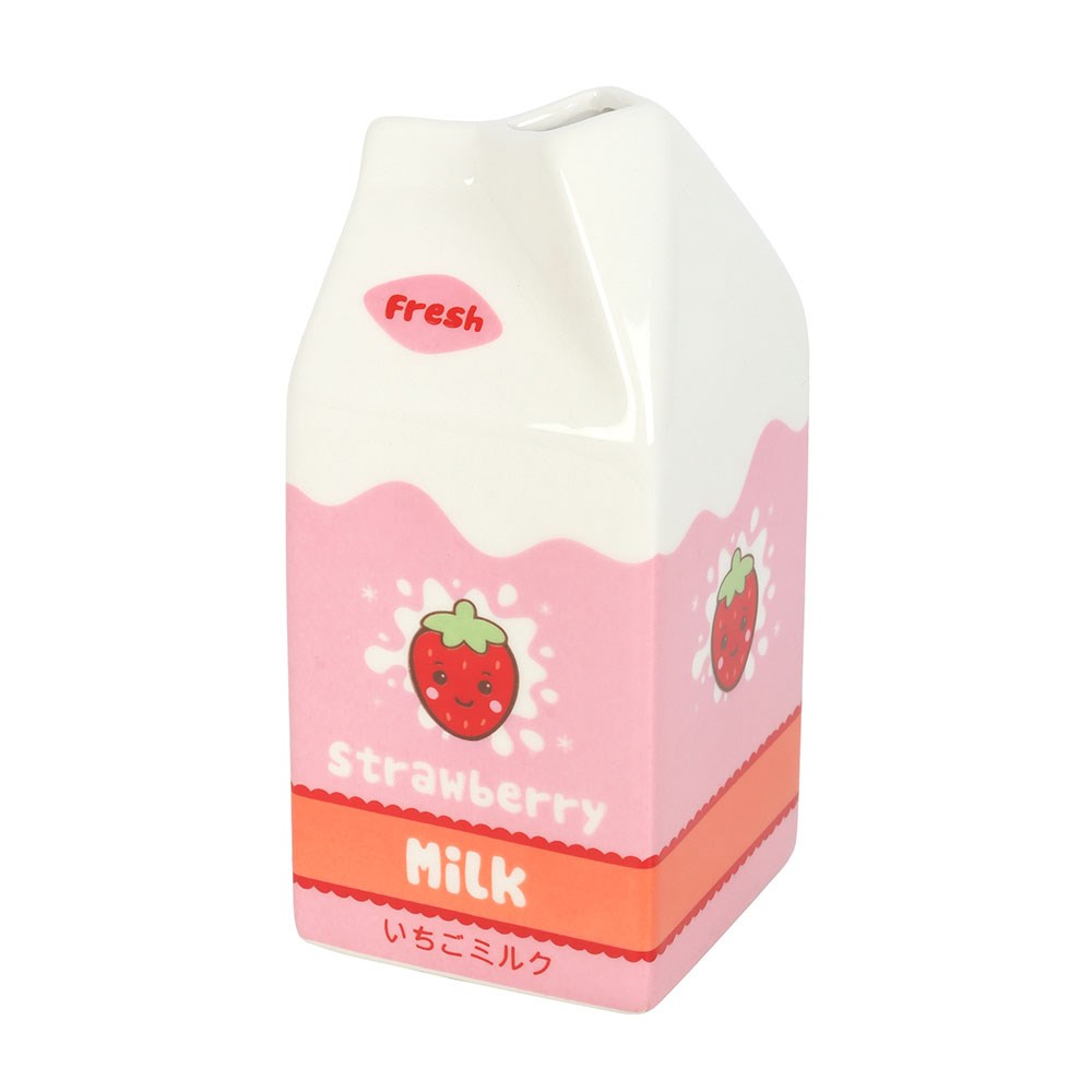 Vaso da fiori cartone di latte alla fragola
