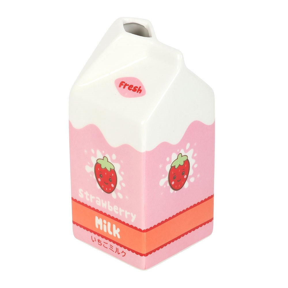 Vaso da fiori cartone di latte alla fragola