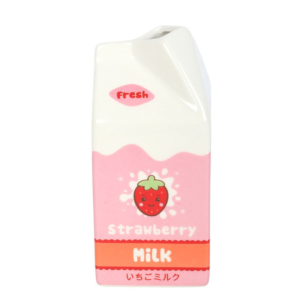 Vaso da fiori cartone di latte alla fragola