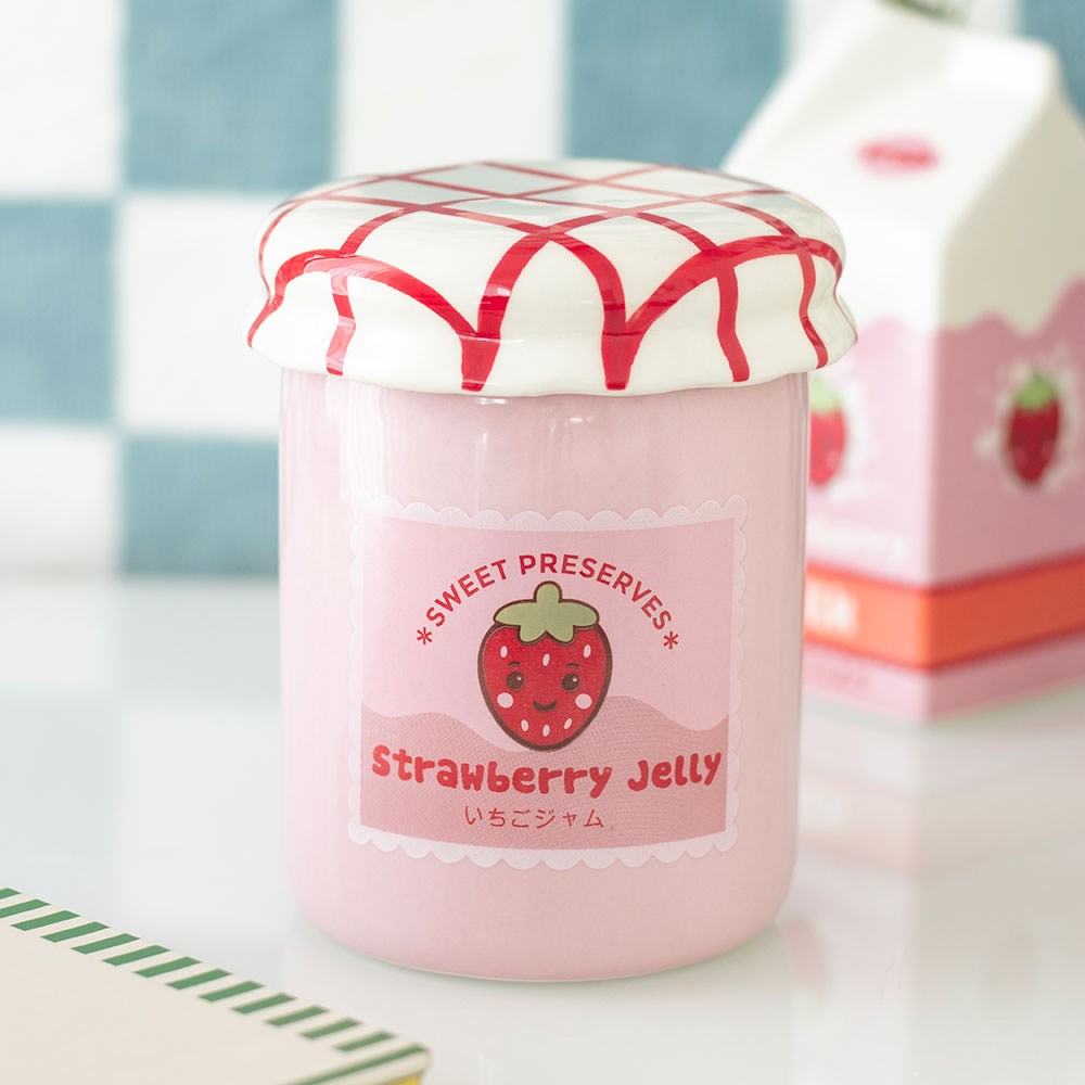 Bruciatore per Oli Essenziali e Scaldacera "Vasetto di Gelatina alla Fragola"