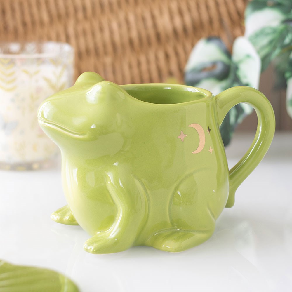 Set Tazza e Piattino in Ceramica "Rana e Ninfea"