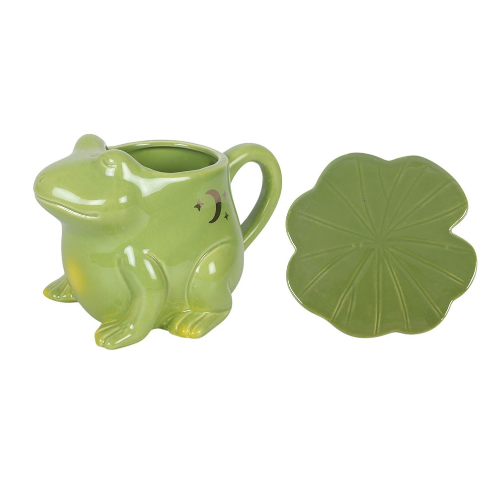 Set Tazza e Piattino in Ceramica "Rana e Ninfea"