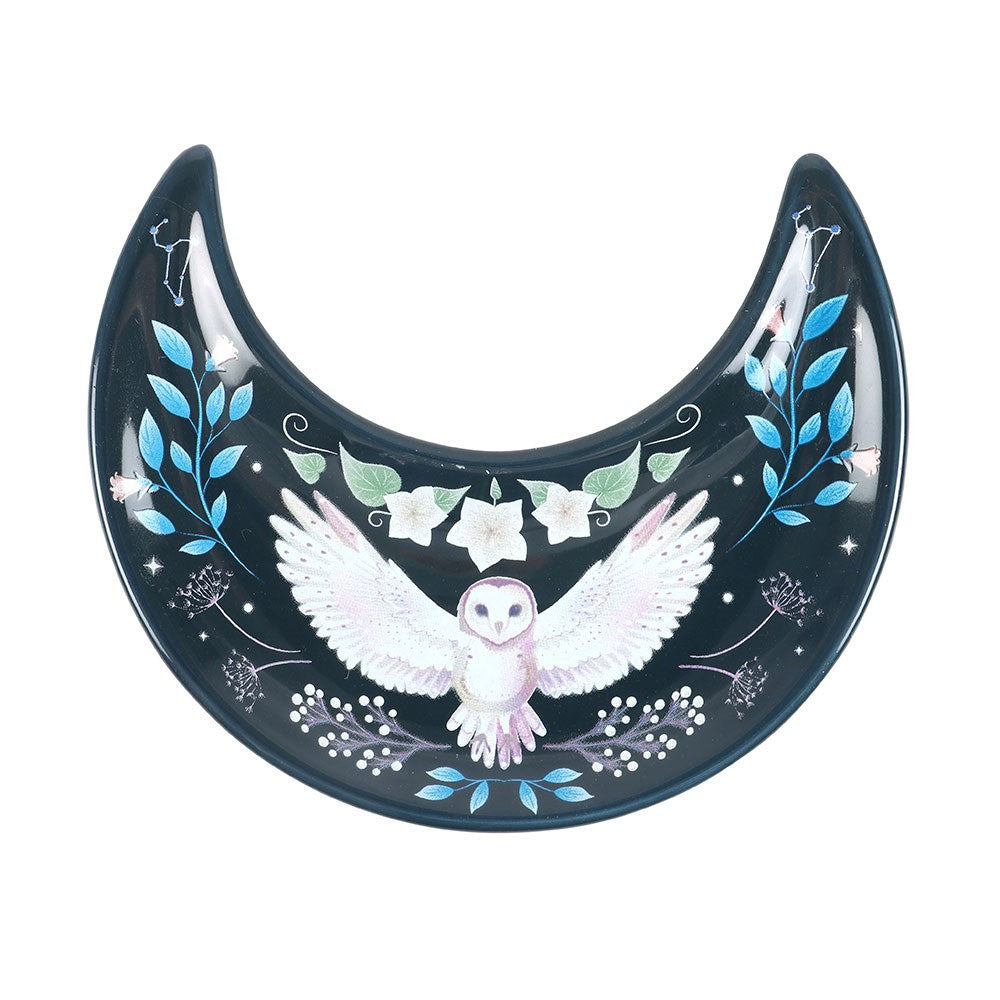 PREORDINE (In arrivo dal 3 agosto) Piattino Portaoggetti Crescent Moon Owl – Svuotatasche Mezzaluna con Gufo