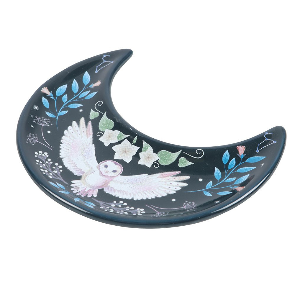 PREORDINE (In arrivo dal 3 agosto) Piattino Portaoggetti Crescent Moon Owl – Svuotatasche Mezzaluna con Gufo