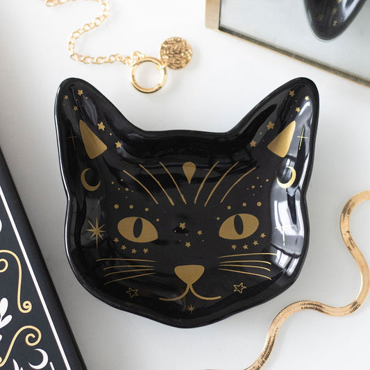 PREORDINE (In arrivo dal 3 agosto) Piattino Portaoggetti Magick Black Cat Face – Svuotatasche a Forma di Muso di Gatto Nero