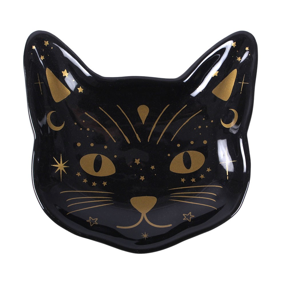 PREORDINE (In arrivo dal 3 agosto) Piattino Portaoggetti Magick Black Cat Face – Svuotatasche a Forma di Muso di Gatto Nero