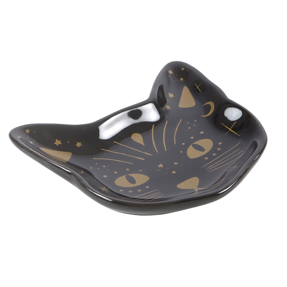 PREORDINE (In arrivo dal 3 agosto) Piattino Portaoggetti Magick Black Cat Face – Svuotatasche a Forma di Muso di Gatto Nero