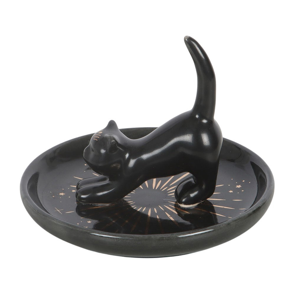 PREORDINE (In arrivo dal 3 agosto) Piattino Portaoggetti Black Cat Magick – Svuotatasche in Ceramica con Gatto 3D