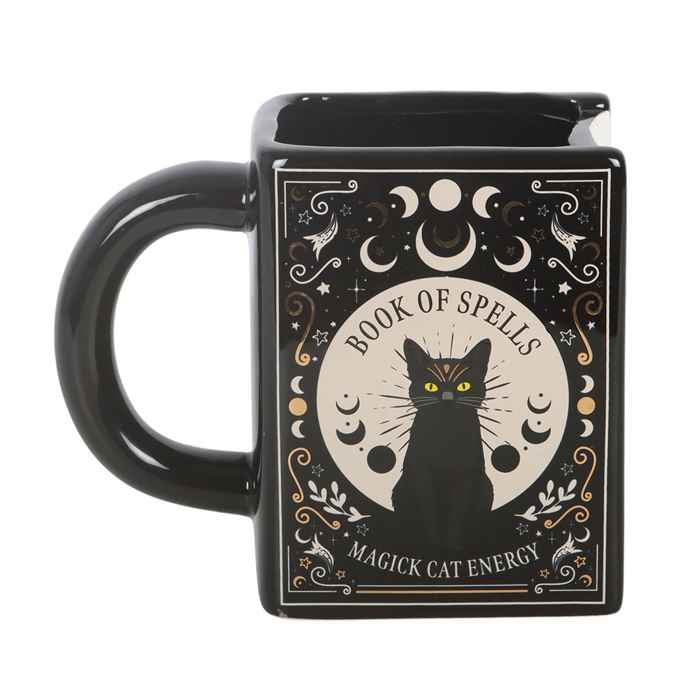Tazza a forma di libro "Black Cat Magick: Il libro degli incantesimi"
