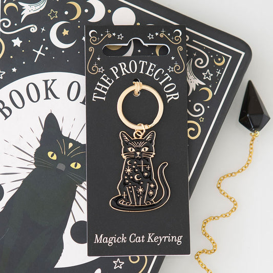 Portachiavi Gatto Nero Magico – "The Protector" Black Cat Magick