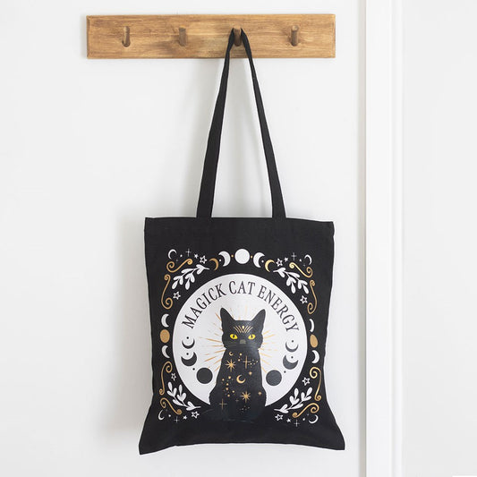 Borsa Tote "Black Cat Magick" con Gatto Nero