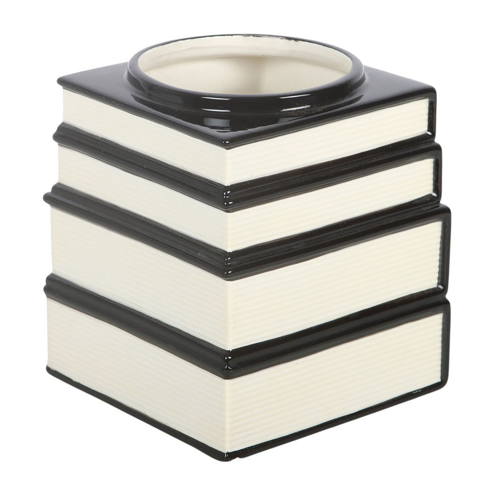 Vaso a forma di pila di libri "Black Cat Magick"