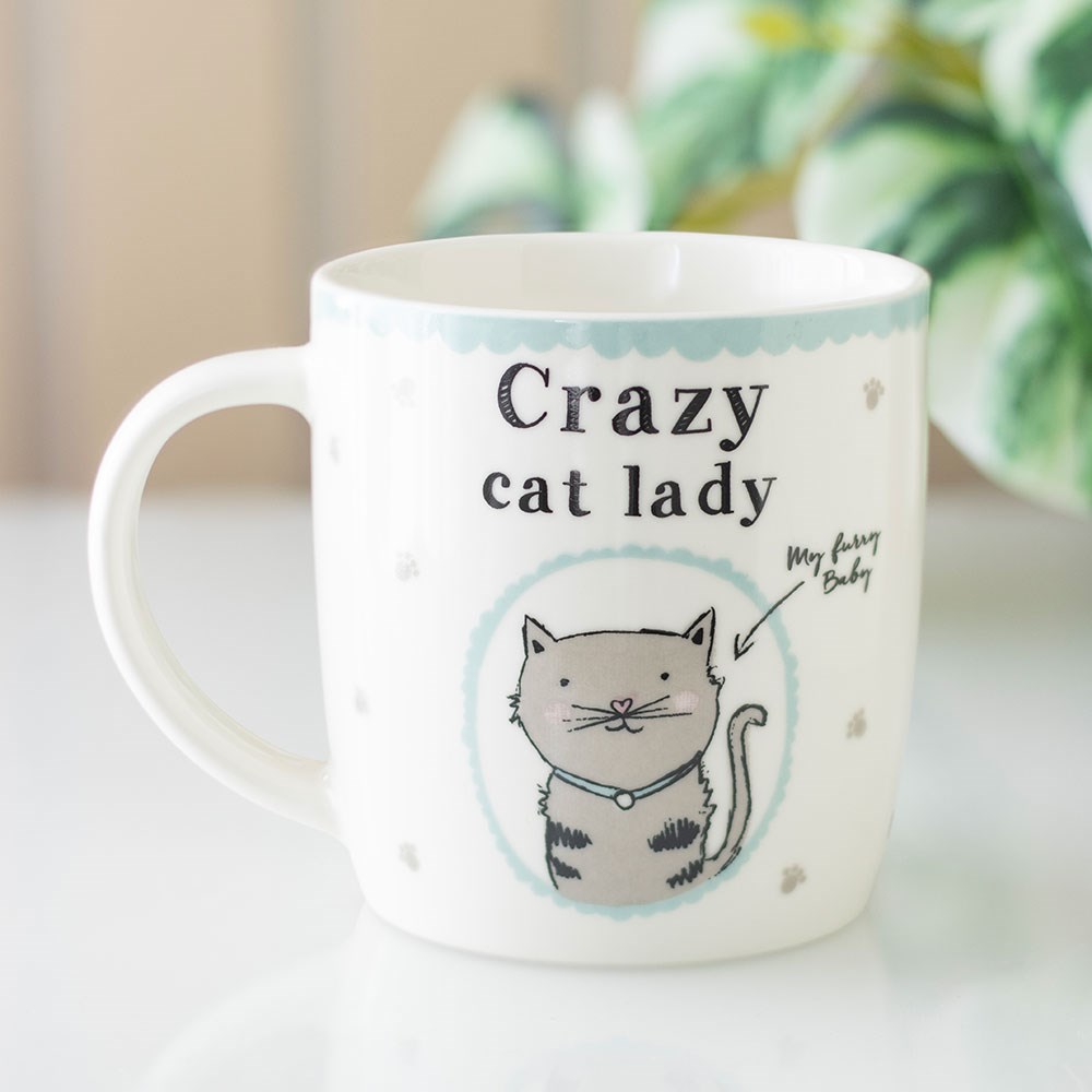Tazza Divertente "Crazy Cat Lady" con Scatola Regalo