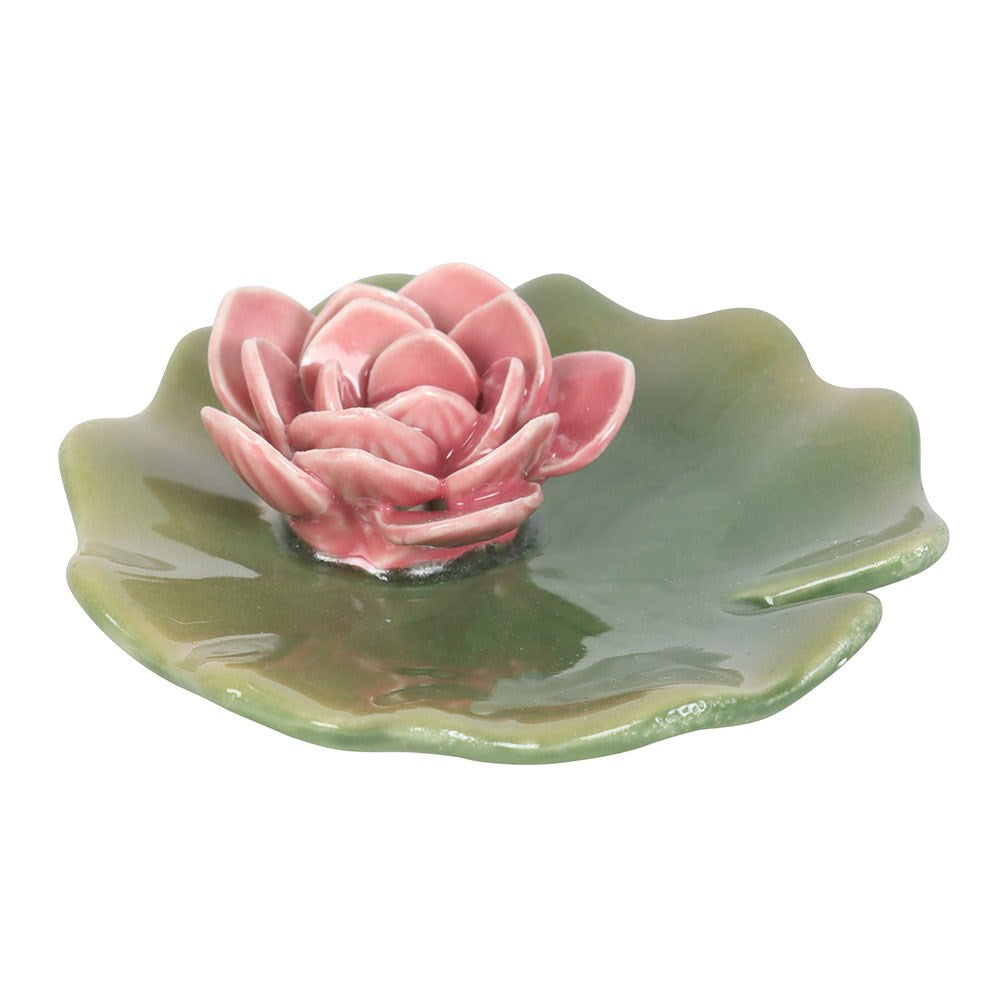 PREORDINE (In arrivo dal 3 agosto) Porta Incenso con Piattino Lily Pad – Supporto in Ceramica a Forma di Ninfea