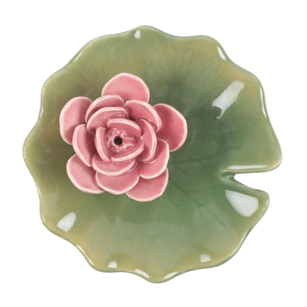 PREORDINE (In arrivo dal 3 agosto) Porta Incenso con Piattino Lily Pad – Supporto in Ceramica a Forma di Ninfea