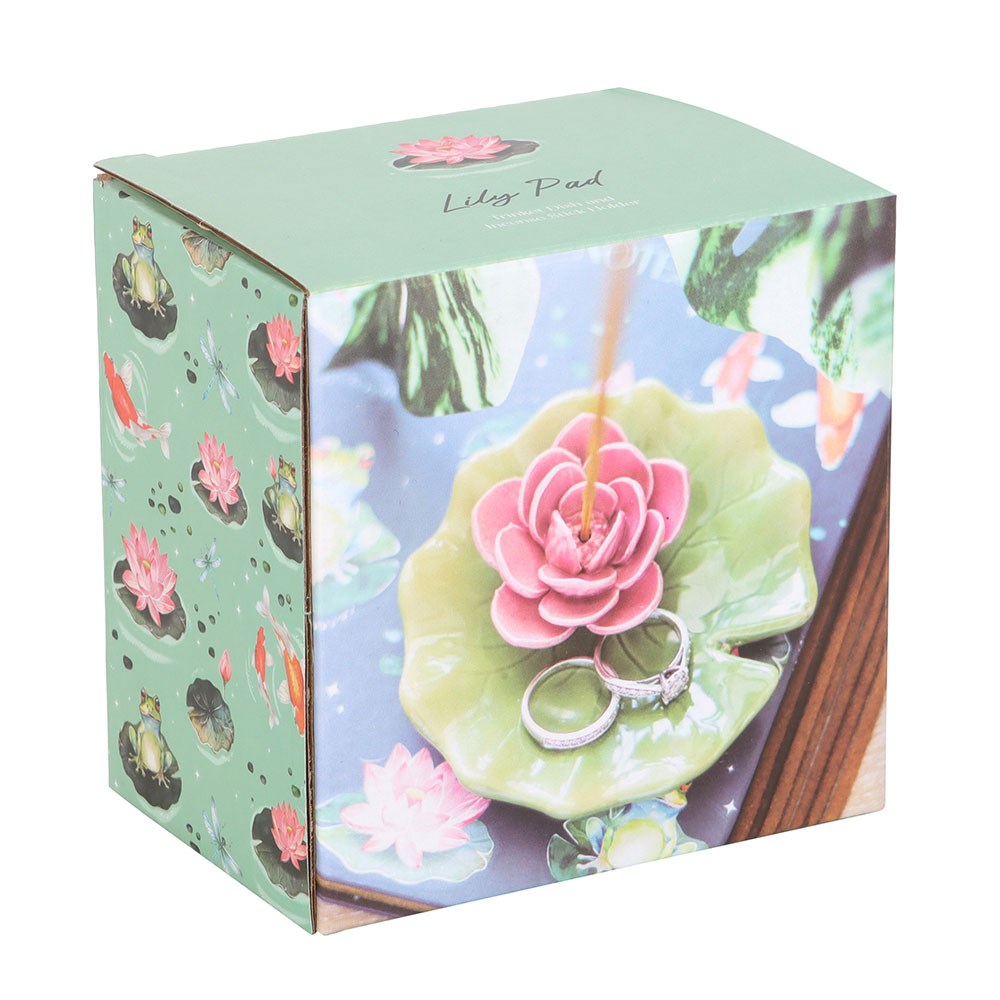 PREORDINE (In arrivo dal 3 agosto) Porta Incenso con Piattino Lily Pad – Supporto in Ceramica a Forma di Ninfea
