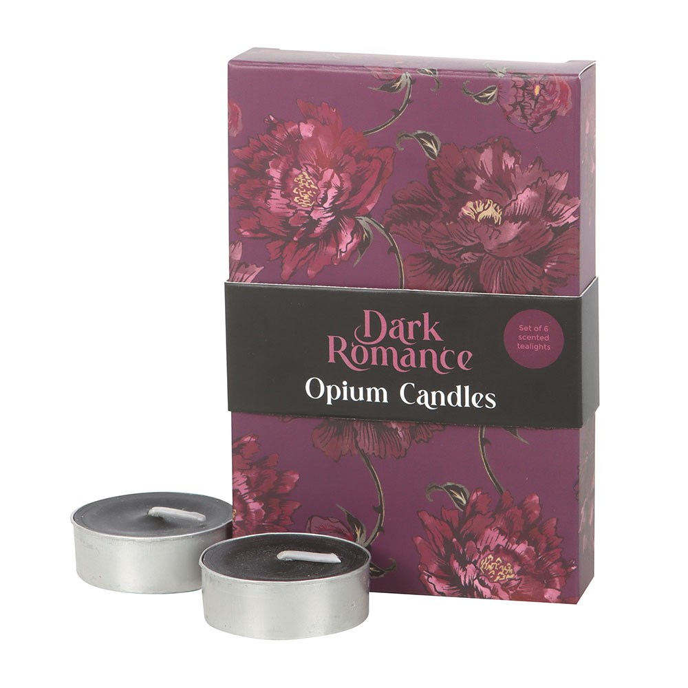 Set di 6 candele tealight profumate all'oppio – Dark Romance
