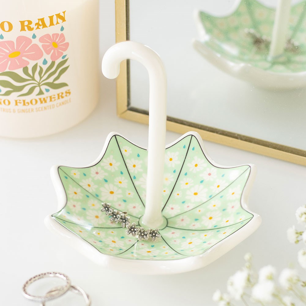 PREORDINE (In arrivo dal 3 agosto) Piattino Portaoggetti Floral Umbrella – Svuotatasche in Ceramica a Ombrello Floreale