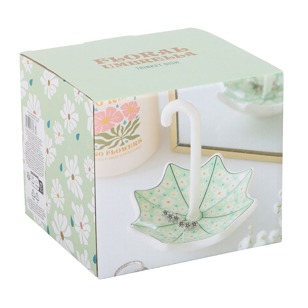 PREORDINE (In arrivo dal 3 agosto) Piattino Portaoggetti Floral Umbrella – Svuotatasche in Ceramica a Ombrello Floreale