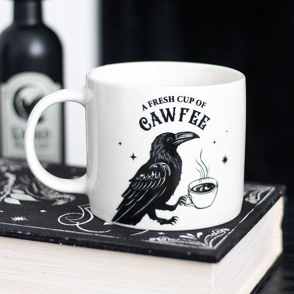 Tazza Gotica in Ceramica "A Fresh Cup of Cawfee"