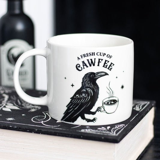 Tazza Gotica in Ceramica "A Fresh Cup of Cawfee"