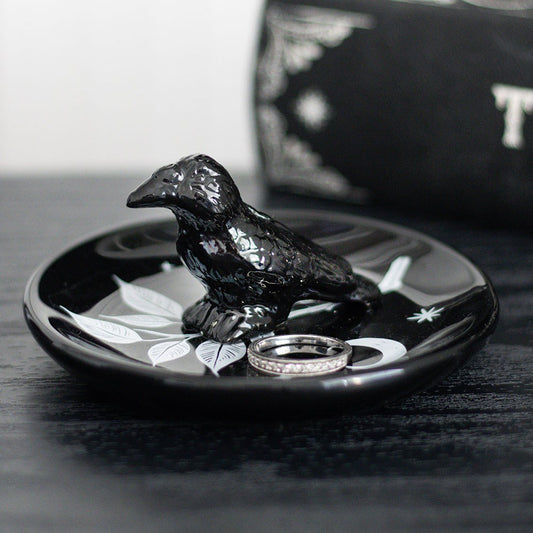 Portaoggetti e Portagioie Gotico "Mystic Raven" con Corvo e Luna